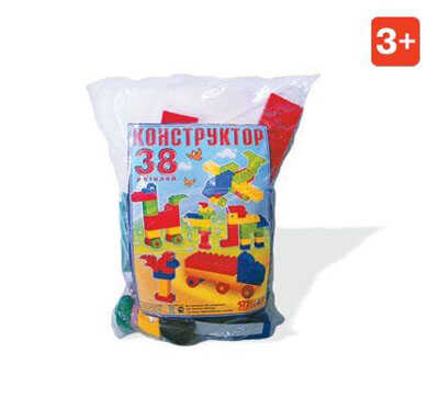 Конструктор Блочный №1 (38 дет. п/п кулек), производитель Стеллар, ISBN 460-7-03827-021-2№ 1