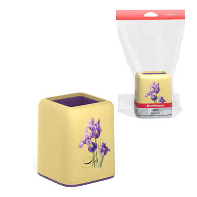 Подставка настольная пластиковая Forte, Iris, желтая с фиолетовой вставкой, арт. 58024, производитель ErichKrause® (Эрих Краузе), ISBN 465-0-18458-024-7№ 1