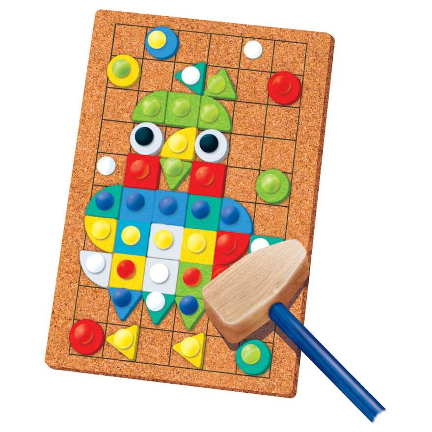 Мозаика с гвоздями и молоточком (детали из фетра). Веселые картинки, арт. ВВ5334, производитель Bondibon (Бондибон), ISBN 489-5-13605-474-6, № 2