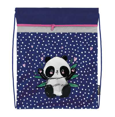 Мешок для обуви PANDASTIC 42х34 см фуксия, 1 отделение с большим карманом на молнии, для девочек, арт. МОМК-ПНС, производитель ФАРМ, ISBN 460-2-72315-992-6 № 1