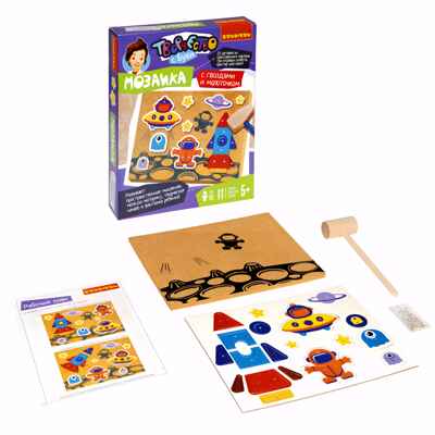 Мозаика с гвоздями и молоточком Космос , арт. ВВ3951, производитель Bondibon (Бондибон), ISBN 489-5-13603-854-8№ 2