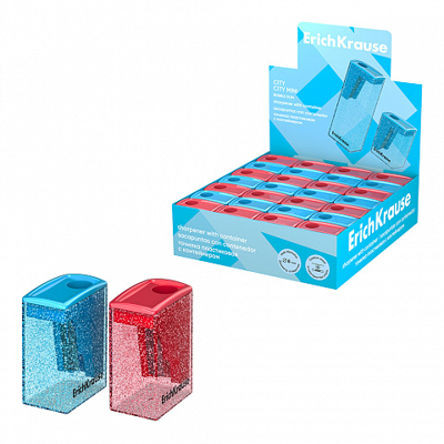 Точилка пластиковая  City Mini, Bubble Gum, с контейнером, арт. 61278, производитель ErichKrause® (Эрих Краузе), ISBN 465-0-18461-278-8№ 1