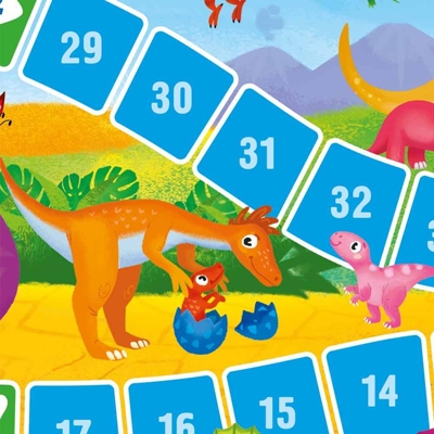 Игра-ходилка с фишками для малышей. Динозавры. 42х29,5 см., производитель ГЕОДОМ , ISBN 460-7-17745-599-0№ 2