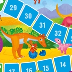 Игра-ходилка с фишками для малышей. Динозавры. 42х29,5 см., производитель ГЕОДОМ , ISBN 460-7-17745-599-0, № 2