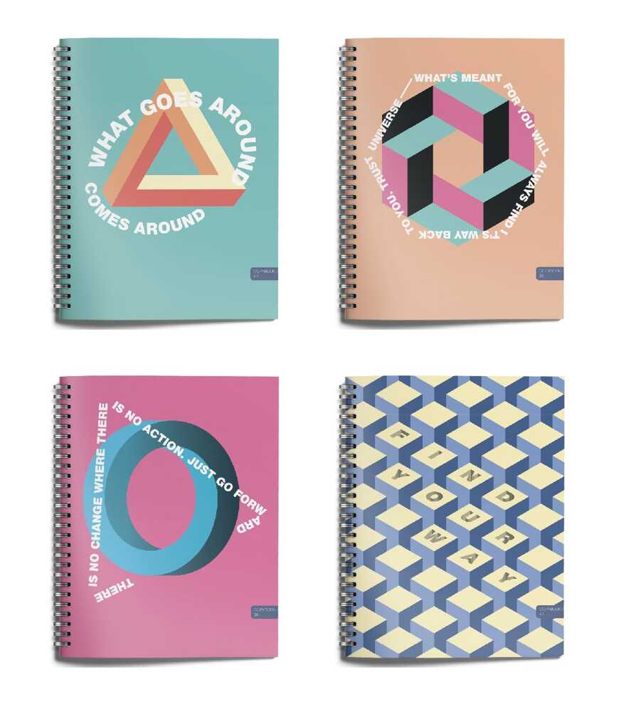 Тетрадь 96 л. кл. греб. Schoolformat ИЛЛЮЗИИ А5 мел. карт. мат.лам., выб.лак офс., арт. ТОГК96-ИЛ, производитель ФАРМ, ISBN 460-2-72315-295-8, № 1