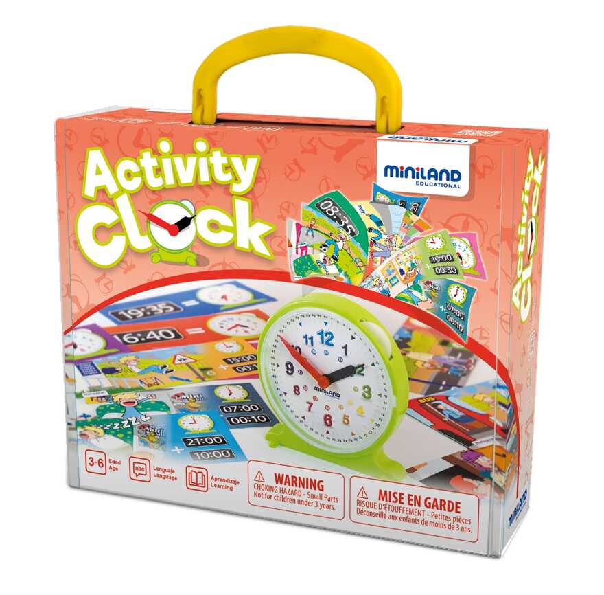 45311 ИГРА ОБУЧАЮЩАЯ ЧАСЫ ACTIVITY CLOCK В ЧЕМОДАНЧИКЕ, производитель Miniland (Минилэнд), ISBN 841-3-08245-311-4, № 1