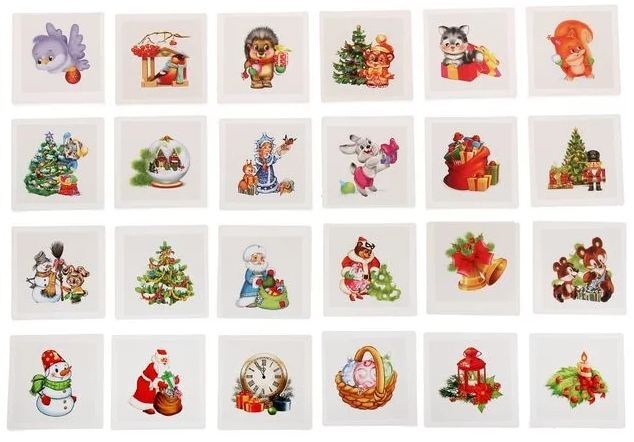 Лото пластиковое С Новым годом! 24 фишки, арт. ИН-7452, производитель Рыжий кот, ISBN 466-5-29777-452-0, № 3