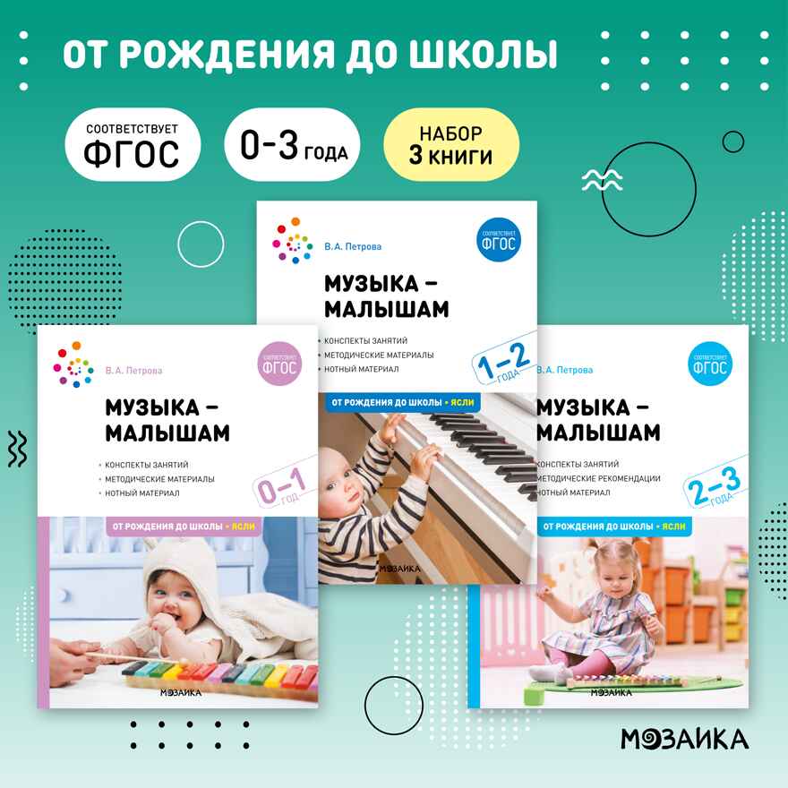 Музыка — малышам. Комплект методических пособий. 0-3 года. ФГОС. ФОП, производитель МОЗАИКА-СИНТЕЗ , ISBN 978-5-43153-688-5, № 1