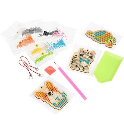 Мозаика алмазная СОБАКА, КОШКА, ПОПУГАЙ набор брелоков на деревянной основе Творчество c Буки , арт. ВВ4774, производитель Bondibon (Бондибон), ISBN 489-5-13604-971-1№ 3