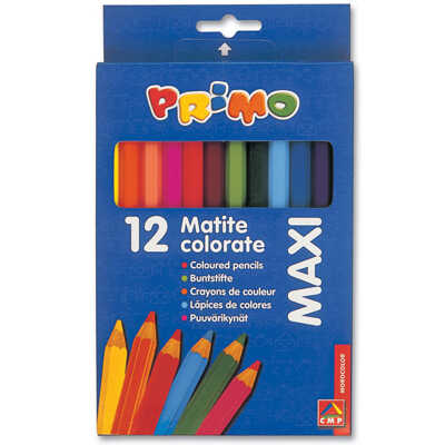 Цветные карандаши деревянные MAXI Primo (12 цветов), арт.510MAXI12E, производитель Primo, ISBN 800-6-91900-510-7№ 1