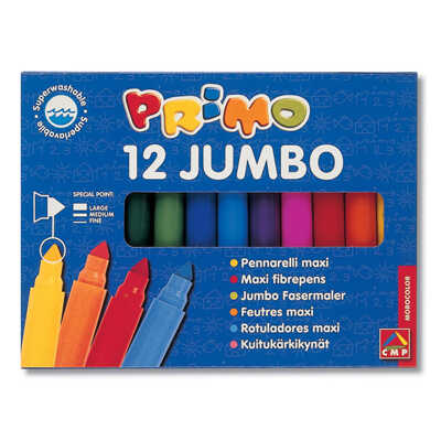 Фломастеры  MAXI Primo (12 цветов), арт.603JUMBO12, производитель Primo, ISBN 800-6-91900-603-6№ 1