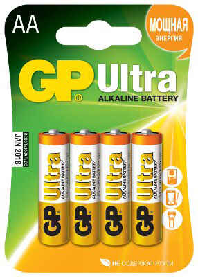 Батарейка GP 15AU-BC4 Ultra (блистер 4шт.), производитель GP (ДжиПи), ISBN 489-1-19902-759-8№ 1