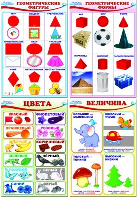 Комплект познавательных мини-плакатов. Математика. Форма и цвет, производитель Сфера ТЦ , ISBN 978-5-99491-011-5, № 1