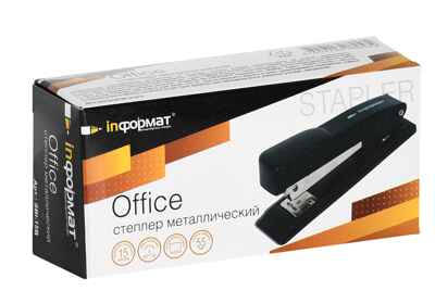 Степлер Office №24/6 до 15 листов, металл, черный, арт. SBI-15B, производитель ФАРМ, ISBN 460-2-72308-057-2№ 3