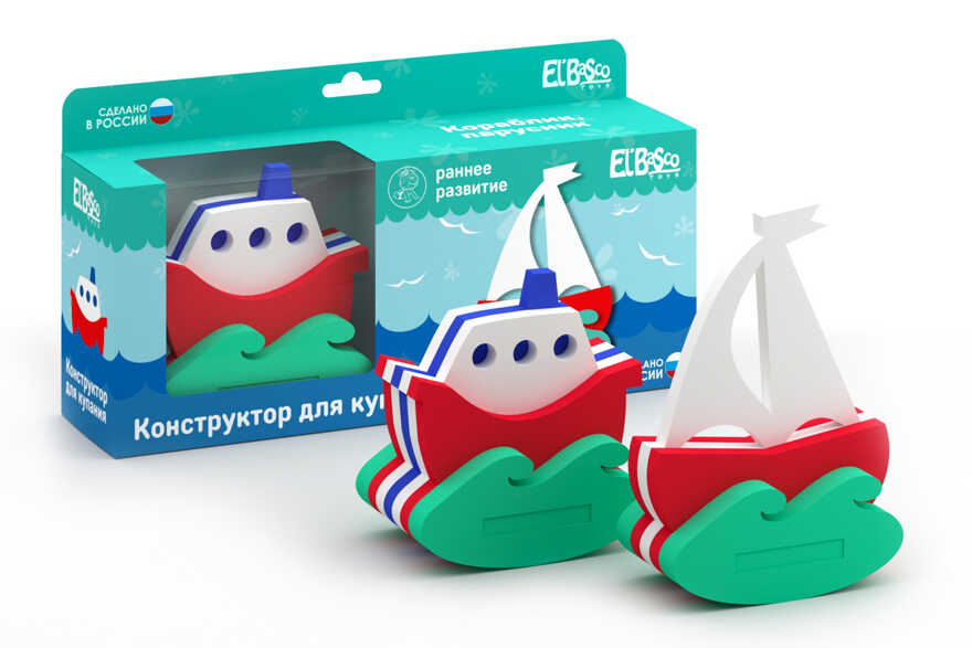 Кораблик + Парусник. Игрушка-конструктор для купания, производитель Я РАСТУ ТОЙЗ, ISBN 462-7-12070-009-0, № 1