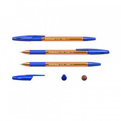 Набор из 3 ручек шариковых R-301 Янтарь Stick&Grip 0.7, цвет чернил синий, арт. 42748, производитель ErichKrause® (Эрих Краузе), ISBN 404-1-48542-748-3№ 2
