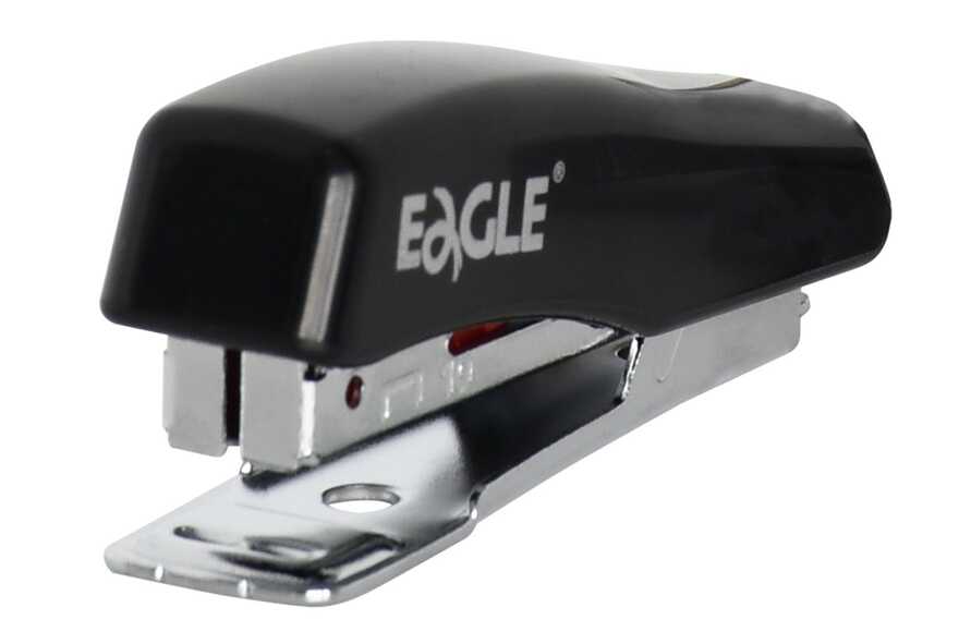 Степлер Eagle Eterna №10 до 10 листов + 500 скоб, пластик, черный, арт. 1012/ч, производитель Eagle (Игл), ISBN 489-3-05501-012-6, № 1