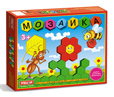 Мозаика 110 деталей диаметр 30мм, производитель Стеллар, ISBN 460-7-03827-504-0, № 1