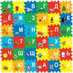 Коврик-пазл Тачки с вырезанными буквами, арт. FS-ABC-04-CARS, производитель Симбат, ISBN 469-0-59004-866-5, № 1