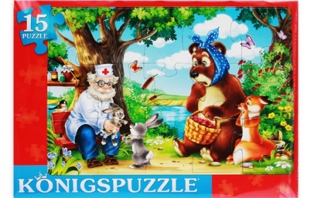 Konigspuzzle. Пазл-рамка 15 элементов. Сказка № 66, арт. Пк15-9980, производитель Konigspuzzle (Кёнигспазл), ISBN 466-5-30319-980-4, № 1