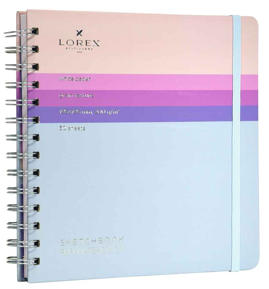 Скетчбук  Curly aquarelle gradient touch, арт. LXSBCA195-GT, производитель ФАРМ, ISBN 460-2-72315-363-4, № 1