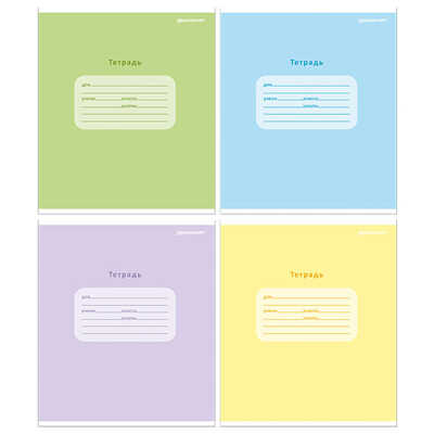 Тетрадь 24 листа Однотонные пастельные оттенки в линию, арт. ТШЛ24-ПО, производитель ФАРМ, ISBN 460-2-72308-481-5№ 1