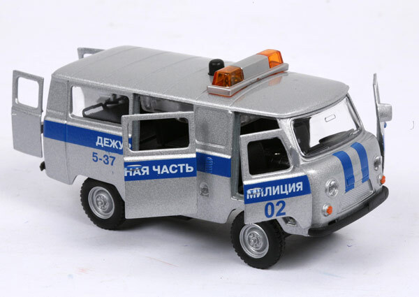 Технопарк Уаз - милиция/полиция (свет, звук), 1:43, арт. CT-1232WB-I, производитель Симбат, ISBN 469-0-38301-162-3, № 1