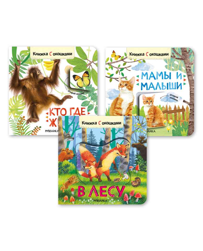 Книжки с окошками. Набор №1 из 3 книг, производитель МОЗАИКА kids , ISBN 978-5-43153-195-8, № 1